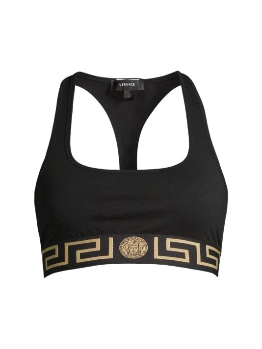 Versace Greca Border Sports Bra Black 4 Versace Greca Border Sports Bra Black - Image 4