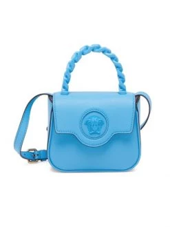 Versace Mini La Medusa Chain Leather Top Handle Bag Blue Blue Versace Gold -Versace Online Shop unnamed file 1042