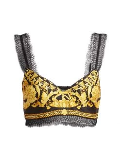 Versace Silk Heritage Print Bra Top