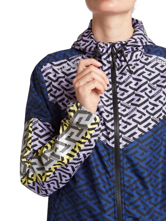 Versace Colorblock Greca Print Windbreaker 6 Versace Colorblock Greca Print Windbreaker - Image 6