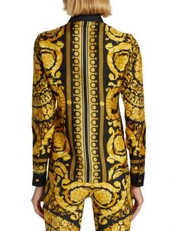 Versace Barocco Silk Button-Front Shirt -Versace Online Shop unnamed file 1132