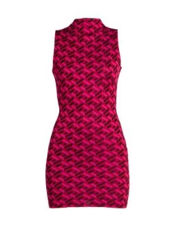 Versace La Greca Silk Jacquard Minidress