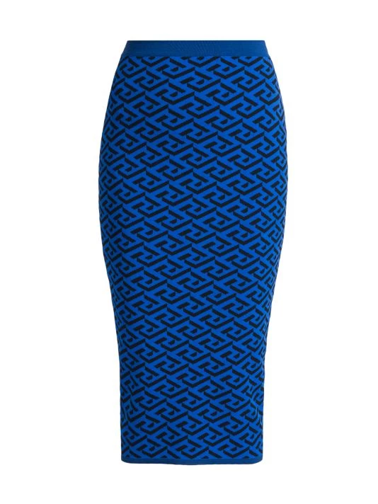 Versace La Greca Jacquard Pencil Skirt 1 Versace La Greca Jacquard Pencil Skirt