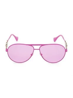 Versace 65MM Aviator Sunglasses Matte Pink