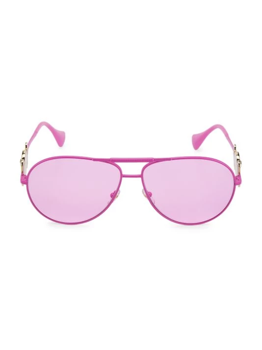 Versace 65MM Aviator Sunglasses Matte Pink 1 Versace 65MM Aviator Sunglasses Matte Pink