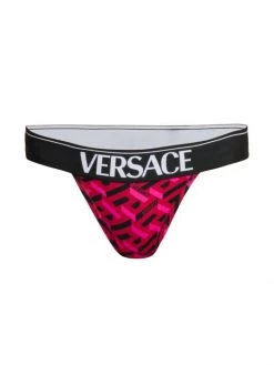 Versace Logo Band Jersey Thong