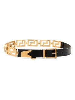 Versace Greca Chain & Leather Belt