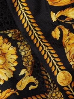 Versace Cropped Printed Silk & Lace-Trim Top -Versace Online Shop unnamed file 1275
