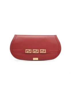 Versace Greca Goddess Leather Clutch Black