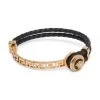 Versace Braided Leather & Brass Bracelet For Men