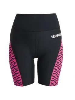 Versace Greca Signature Accent Gym Shorts Fuschia Black