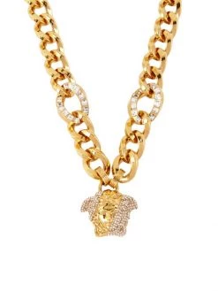 Versace Palazzo Goldtone & Swarovski Crystal Pendant Necklace For Men