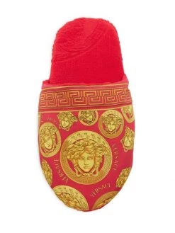 Versace Medusa Print Cotton Slippers White -Versace Online Shop unnamed file 1381