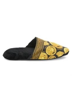 Versace Medusa Print Cotton Slippers White -Versace Online Shop unnamed file 1385
