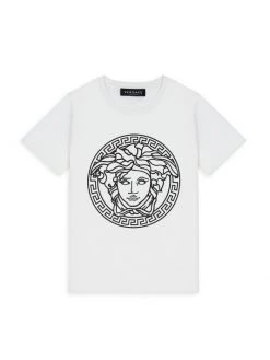 Versace Little Kid's & Kid's Medusa Logo T-Shirt For Kids