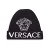 Versace Kid's Wool Medusa Logo Jacquard Beanie For Kids