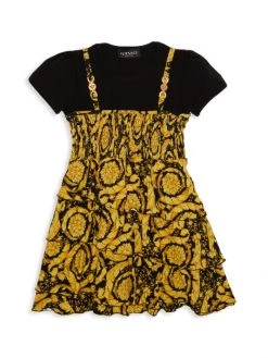 Versace Little Girl's & Girl's Barocco Jersey T-Shirt Dress For Kids