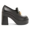 Versace Logo Platform Leather Loafers