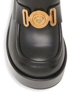 Versace Logo Platform Leather Loafers -Versace Online Shop unnamed file 1458