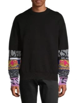 Versace Printed Sleeve Crewneck Sweater For Men -Versace Online Shop unnamed file 1469