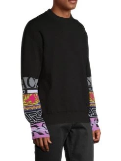 Versace Printed Sleeve Crewneck Sweater For Men -Versace Online Shop unnamed file 1470