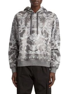 Versace Silver Baroque, Silver And Bluette Bio-Laminated Sweatshirt For Men -Versace Online Shop unnamed file 1481