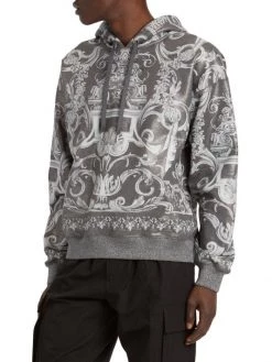 Versace Silver Baroque, Silver And Bluette Bio-Laminated Sweatshirt For Men -Versace Online Shop unnamed file 1482