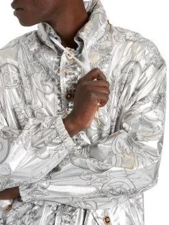 Versace Silver Baroque, Silver And Bluette Laminated Tecno Blouson Jacket For Men -Versace Online Shop unnamed file 1504