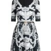 Versace Oversized Barocco Print Belted Minidress