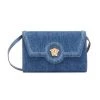 Versace La Medusa Denim Wallet-On-Strap