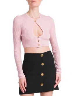 Versace Rib-Knit Keyhole Cardigan -Versace Online Shop unnamed file 1622