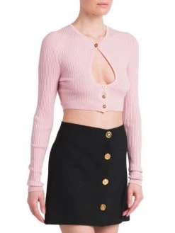 Versace Rib-Knit Keyhole Cardigan -Versace Online Shop unnamed file 1623