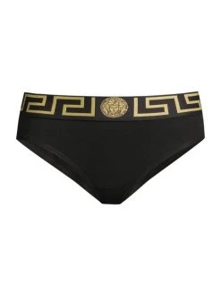 Versace Greek Key Bikini-Cut Panty Bluette
