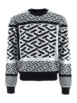 Versace La Greca Signature Knit Sweater For Men