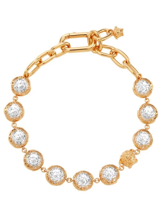 Versace Goldtone & Crystal Collar Necklace 1 Versace Goldtone & Crystal Collar Necklace