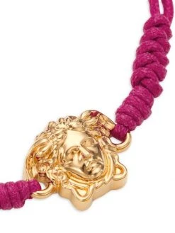 Versace V-Knot Goldtone & Braided Cotton Bracelet -Versace Online Shop unnamed file 1779