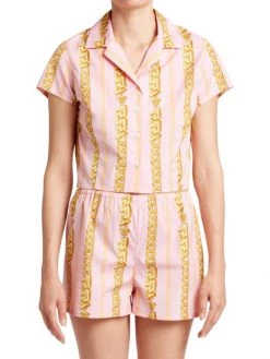 Versace Greca Chain Print Pajama Shirt -Versace Online Shop unnamed file 1862
