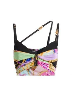 Versace Barocco Print Strappy Bra Top