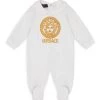 Versace Baby's Logo Cotton-Blend Footed Bodysuit For Kids