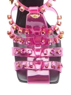 Versace Embellished Caged Jelly Slanted-Heel Sandals Transparent -Versace Online Shop unnamed file 1920