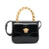 Versace Mini La Medusa Patent Leather Top Handle Bag Black Versace Gold