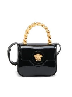 Versace Mini La Medusa Patent Leather Top Handle Bag Black Versace Gold -Versace Online Shop unnamed file 1942