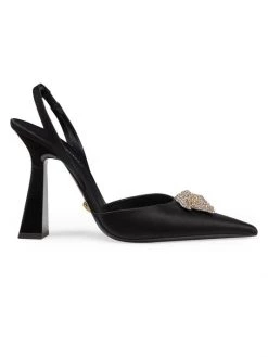 Versace Crystal Medusa Satin Slingback Pumps Black -Versace Online Shop unnamed file 1969