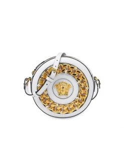 Versace La Medusa Chain Leather Disco Bag Optic White -Versace Online Shop unnamed file 1983