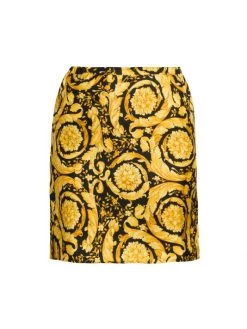 Versace Baroque Print Silk Slip Skirt