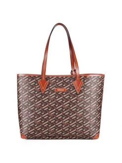 Versace Greca Monogram E/W Coated Canvas Tote Black Multi