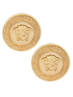 Versace Medusa Biggie Goldtone Stud Earrings