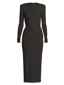 Versace Jersey Long-Sleeve Midi-Dress