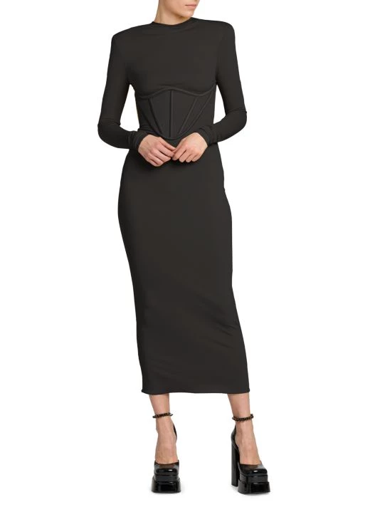 Versace Jersey Long-Sleeve Midi-Dress 3 Versace Jersey Long-Sleeve Midi-Dress - Image 3