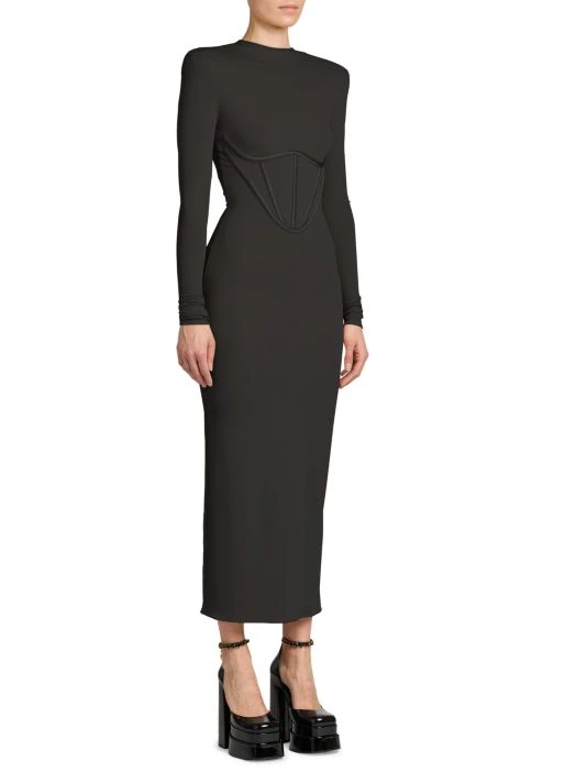 Versace Jersey Long-Sleeve Midi-Dress 4 Versace Jersey Long-Sleeve Midi-Dress - Image 4